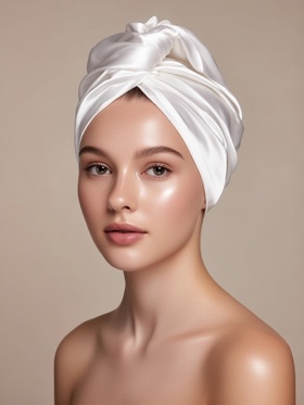 Чалма - тюрбан для волос MINAKU, 25×68 см, тенсель, белая  (артикул 10964718)  большой выбор товаров оптом и в розницу по низким ценам с доставкой