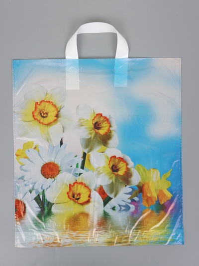 Пакет «Цветочная история», полиэтиленовый с петлевой ручкой, 38×42 + 3 см, 37 мкм