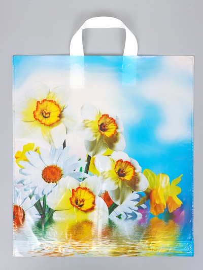 Пакет «Цветочная история», полиэтиленовый с петлевой ручкой, 38×42 + 3 см, 37 мкм