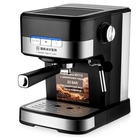 Кофеварка BRAYER 1113BR, рожковая, 1100 Вт, 1.5 л, 20 бар, автоматический капучинатор, чёрная - Фото 1