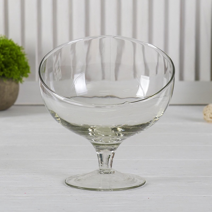 УЦЕНКА Ваза "Роджер" бокал с косым срезом d-15см, h-16см v-0,35л 1681 прозрачная - Фото 1