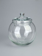 УЦЕНКА Ваза "Шаровая" 5л с крышкой горл.d-16, 20х23 см (без крышки h-17см) прозрачная - Фото 1