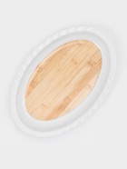 Поднос «Иллюзия бамбука», овальный, пластик, 38.5×25.5×4 см, белый, бежевый - Фото 2