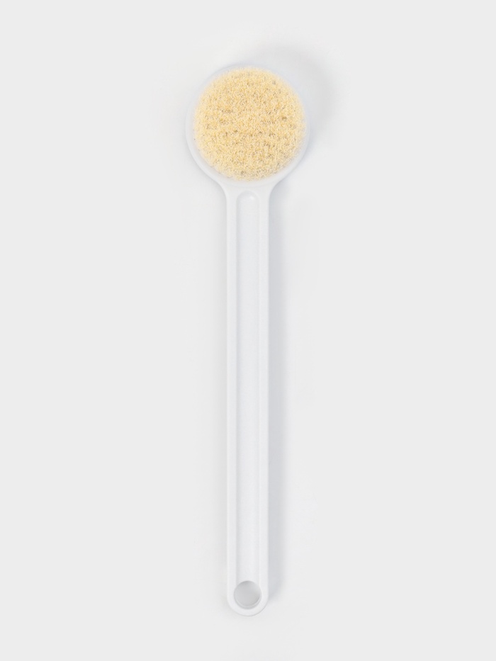 Щётка банная на ручке Доляна, массажёр, 35×7 см, белая - Фото 1