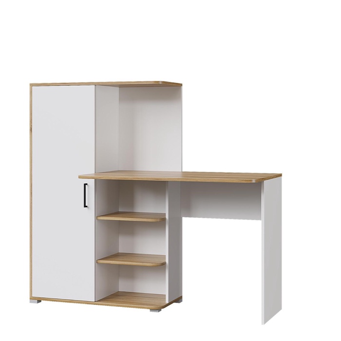 УЦЕНКА Стол компьютерный «Лайт», 1420×356×1282 мм, цвет белый/дуб золотой - Фото 1