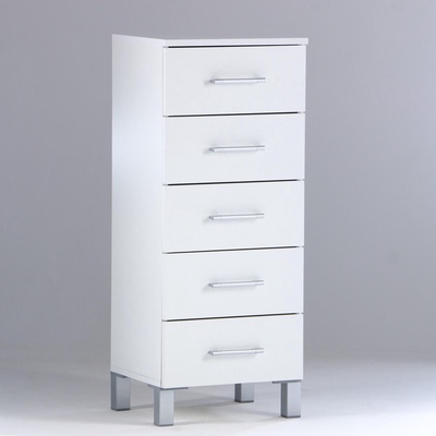 УЦЕНКА Комод высокий для ванной комнаты, белый, 50×34×98.6 см