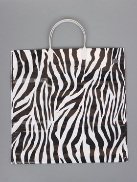 Пакет подарочный «Зебра» полиэтиленовый с пластиковой ручкой, 35×36 см, 85 мкм
