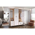 УЦЕНКА Прихожая Белла №5, 1600×360×2172, Крафт золотой/Белый - Фото 1