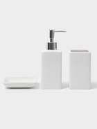 УЦЕНКА Набор для ванной «Лодж», 3 предмета (мыльница, дозатор для мыла, стакан), белая - Фото 1