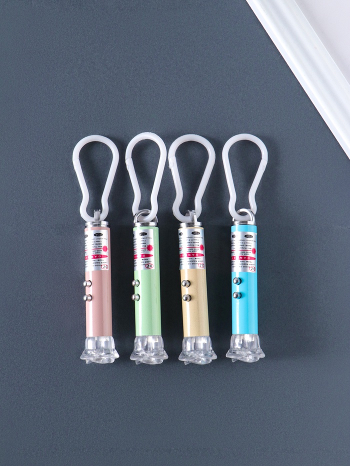 Фонарик - лазер брелок для ключей на карабине «Цветок», пастель, 2.5×2.5×8 см, МИКС - Фото 1