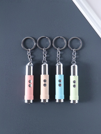 Фонарик - лазер брелок для ключей на кольце «Пастель», от USB, 4 режима, 1.7×1.7×8 см, МИКС