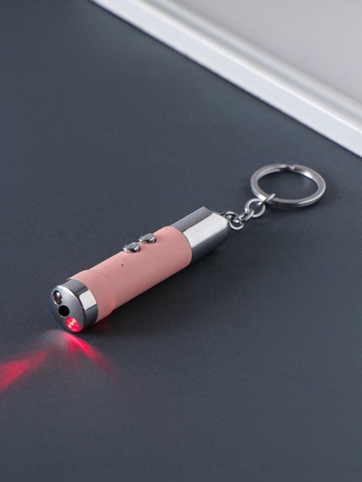 Фонарик - лазер брелок для ключей на кольце «Пастель», от USB, 4 режима, 1.7×1.7×8 см, МИКС