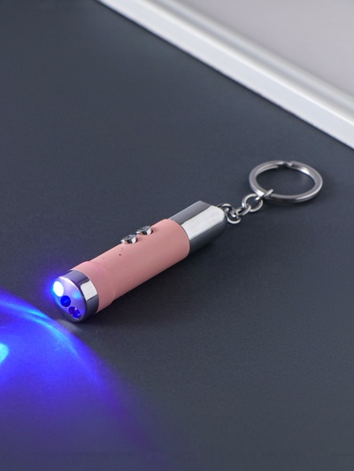 Фонарик - лазер брелок для ключей на кольце «Пастель», от USB, 4 режима, 1.7×1.7×8 см, МИКС