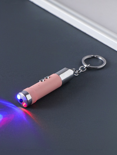 Фонарик - лазер брелок для ключей на кольце «Пастель», от USB, 4 режима, 1.7×1.7×8 см, МИКС