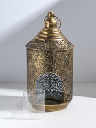 Подсвечник на 1 свечу «Фонарь. Вереск», металл под золото, d=8 см, 16×16×31.5 см - Фото 6