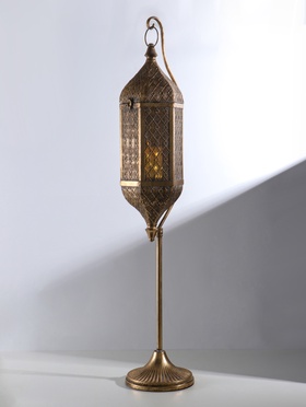 Подсвечник на 1 свечу «Арабская ночь», металл под золото с белой патиной, d=9.5 см, 19×19×108 см  (артикул 10962082)  большой выбор товаров оптом и в розницу по низким ценам с доставкой