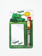 Набор: ручка шариковая и блок бумаги, отрывные листы, 30 л "Танк" - фото 809494087