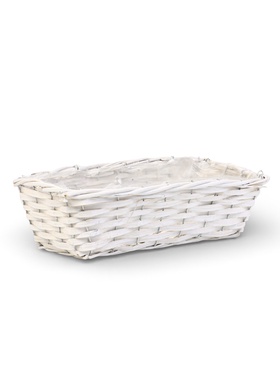 Корзина плетёная для хранения, 37×15×10 см, лоза, белая