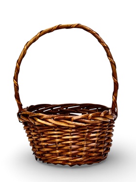 Корзина плетёная для хранения, 27×21×11 см, ручка h=17 см, лоза, коричневая