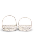 Корзина плетёная для хранения Alba, с ручкой, белая, набор 2 шт.  (артикул 10985181)  большой выбор товаров оптом и в розницу по низким ценам с доставкой