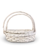 Корзина плетёная для хранения Alba, с ручкой, белая, набор 2 шт.  (артикул 10985181)  большой выбор товаров оптом и в розницу по низким ценам с доставкой