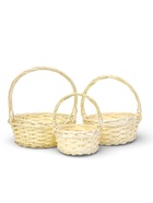 Корзина плетёная для хранения Rama, с ручкой, бежевая, набор 3 шт.  (артикул 10985182)  большой выбор товаров оптом и в розницу по низким ценам с доставкой