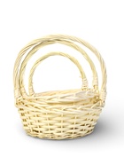 Корзина плетёная для хранения Rama, с ручкой, бежевая, набор 3 шт. - Фото 9