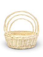 Корзина плетёная для хранения Acacia, с ручкой, бежевая, набор 3 шт.  (артикул 10985186)  большой выбор товаров оптом и в розницу по низким ценам с доставкой