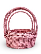 Корзина плетёная для хранения Yute, с ручкой, розовая, набор 3 шт. - Фото 9