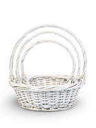 Корзина плетёная для хранения Brisa, с ручкой, белая, набор 3 шт.  (артикул 10985188)  большой выбор товаров оптом и в розницу по низким ценам с доставкой