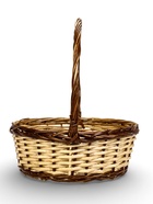 Корзина плетёная для хранения Avana, с ручкой, бежево-коричневая, набор 3 шт. - Фото 4