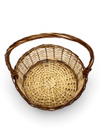 Корзина плетёная для хранения Avana, с ручкой, бежево-коричневая, набор 3 шт. - Фото 8