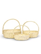 Корзина плетёная для хранения Liana, с ручкой, бежевая, набор 3 шт.  (артикул 10985191)  большой выбор товаров оптом и в розницу по низким ценам с доставкой