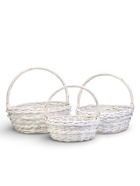 Корзина плетёная для хранения Vara, с ручкой, белая, набор 3 шт.  (артикул 10985192)  большой выбор товаров оптом и в розницу по низким ценам с доставкой