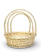 Корзина плетёная для хранения Canna, с ручкой, бежевая, набор 3 шт.  (артикул 10985193)  большой выбор товаров оптом и в розницу по низким ценам с доставкой