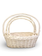 Корзина плетёная для хранения Tenda, с ручкой, белая, набор 3 шт. - Фото 9