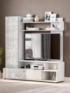 Гостиная МГС9, 1500х380х1535, Белый/Цемент светлый  (артикул 10976478)  большой выбор товаров оптом и в розницу по низким ценам с доставкой