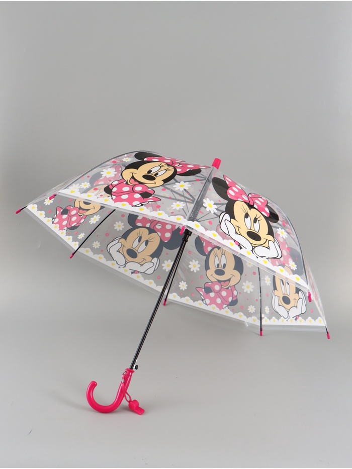 Зонт детский прозрачный купол «Минни Маус», d=76 см - Фото 1