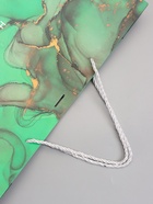 Пакет подарочный ламинированный «Мрамор», зеленый с бантиком, 43×32×14 см - Фото 7