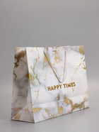 Пакет подарочный ламинированный «Мрамор» , белый, с бантиком, 43×32×14 см  (артикул 10935062)  большой выбор товаров оптом и в розницу по низким ценам с доставкой