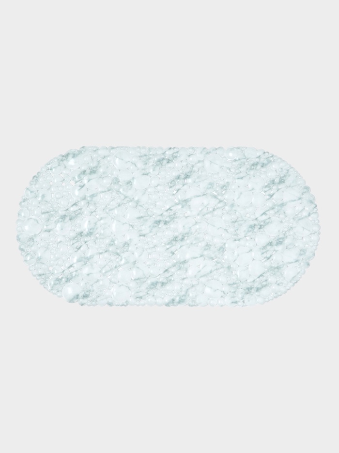 Коврик для ванной на присосках Доляна «Мрамор», 65×32 см, белый - Фото 1