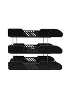 Набор лотков для бумаг, 3 штуки, горизонтальные, на металлических стержнях, чёрные - Фото 2