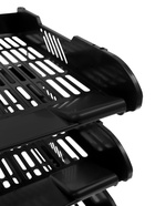 Набор лотков для бумаг, 3 штуки, горизонтальные, на металлических стержнях, чёрные - Фото 4