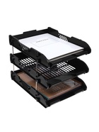 Набор лотков для бумаг, 3 штуки, горизонтальные, на металлических стержнях, чёрные  (артикул 10970387)  большой выбор товаров оптом и в розницу по низким ценам с доставкой