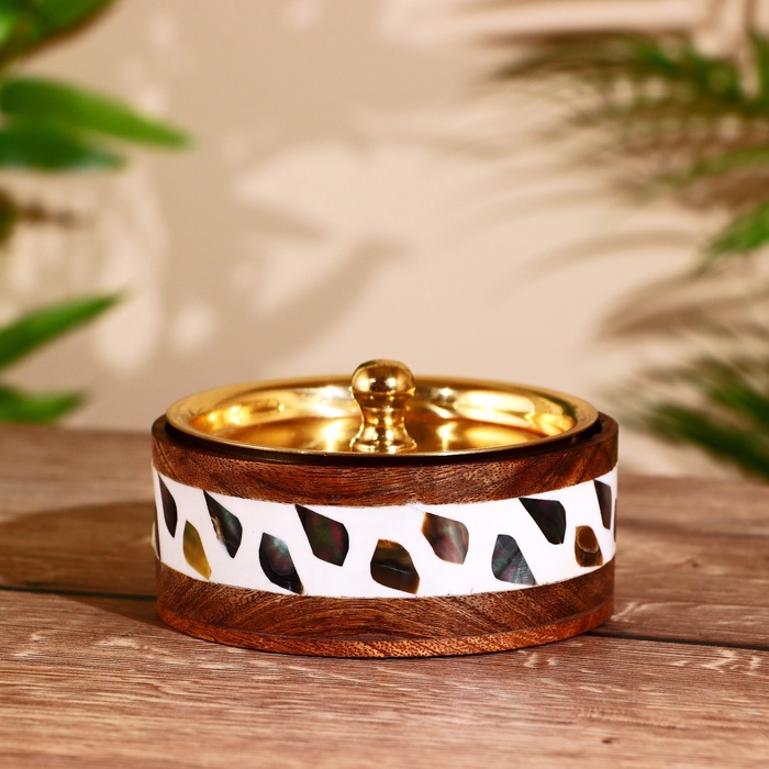 УЦЕНКА Миска деревянная 11 см, с крышкой - Фото 1