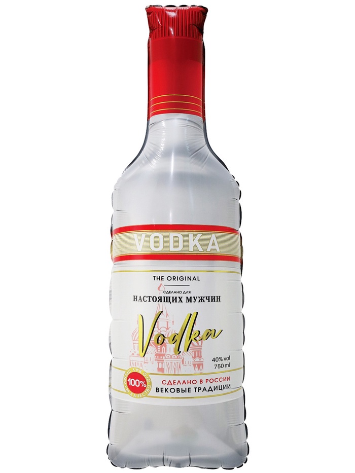 Воздушный шар фольгированный 37" «Бутылка. Водка для настоящих мужчин» - Фото 1