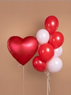 Воздушный шар фольгированный 30" «Красное сердце», сатин - Фото 2