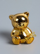 УЦЕНКА Копилка керамика "Мишутка с бантиком" золото 9х8х9,8 см 10990981