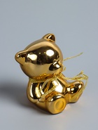 УЦЕНКА Копилка керамика "Мишутка с бантиком" золото 9х8х9,8 см 10990981