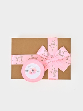 Лента атласная 40мм*25±1ярд(23м±1м) «Бантики», тиснение  (артикул 10894352)  большой выбор товаров оптом и в розницу по низким ценам с доставкой